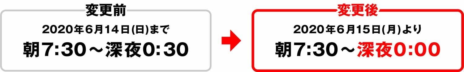 営業時間変更